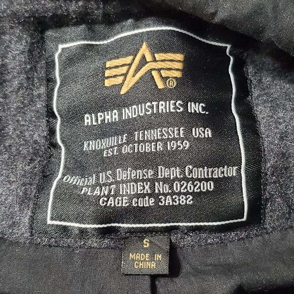 Alpha Industries Jacket Mens Small Gray Black Wool Blend Outdoor Classic Grunge - Picture 3 of 11
